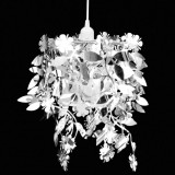 Lampă tip candelabru, cu frunze strălucitoare, 21,5 x 30 cm, argintiu, vidaXL