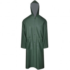 Pelerina de ploaie impermeabila lunga cu gluga, M, verde foto
