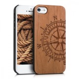 Husa pentru Apple iPhone 5 / iPhone 5s / iPhone SE, Lemn, Maro, 38451.24