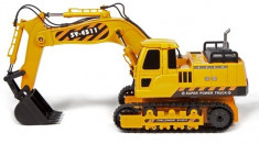 Excavator Double Eagle, cu Telecomanda 1:20 - Galben foto