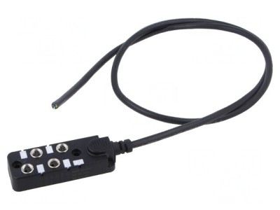 Cutie de conexiuni M8 PIN: 3 1m soclu 6A IP67 -20&amp;divide;80&amp;deg;C IN: 4 foto