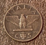 C50 - Moneda foarte veche - Italia - 5 centesimi - 1938