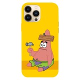 Husa compatibila cu Apple iPhone 15 Pro Max model Patrick Star, Silicon, TPU, Viceversa, Transparent, Carcasa