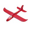Avion planor din polistiren in punga , lungime 47 cm, cu lumini pe toata lungimea, Rosu , Flippy