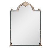 Cumpara ieftin Oglinda perete metal albastru bej vintage 60x3x91 cm