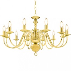 Gossi candelabru, auriu, 12 becuri e14