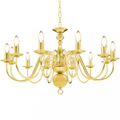 vidaXL Candelabru, auriu, 12 becuri E14 foto