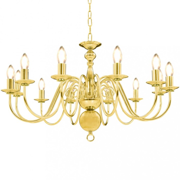 vidaXL Candelabru, auriu, 12 becuri E14