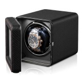 Cumpara ieftin Cutie intors ceas automatic iUni, Watch Winder, Piele ecologica, Carbon