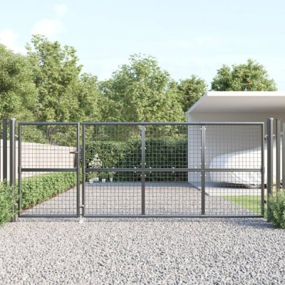 vidaXL Poartă de grădină din plasă antracit 350x175 cm oțel galvanizat foto