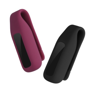 Set 2 Huse pentru Fitbit Luxe, Kwmobile, Negru/Visiniu, Silicon, 57123.02 foto