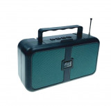 Boxa portabila radio cu lanterna, incarcare solar si electric, Bluetooth, USB, Cititor Card : Culoare - verde