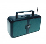 Boxa portabila radio cu lanterna, incarcare solar si electric, Bluetooth, USB, Cititor Card : Culoare - verde, Universala, Oem