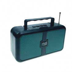 Boxa portabila radio cu lanterna, incarcare solar si electric, Bluetooth, USB, Cititor Card : Culoare - verde