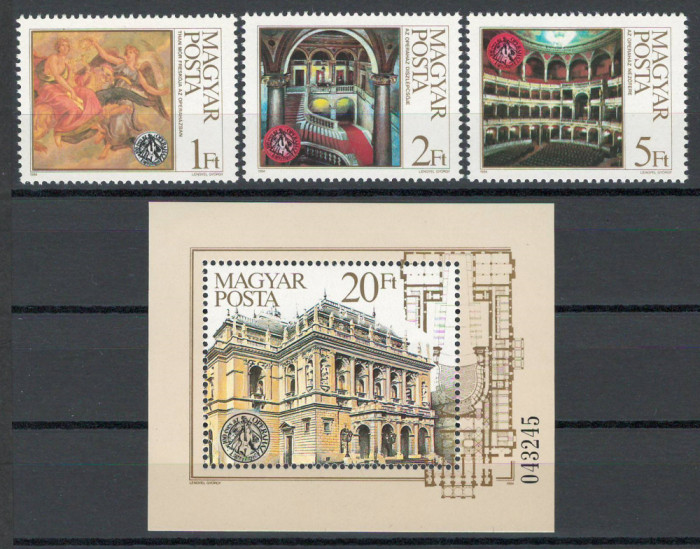 Ungaria 1984 Mi 3697/99 + bl 173 - Centenarul Operei din Budapesta