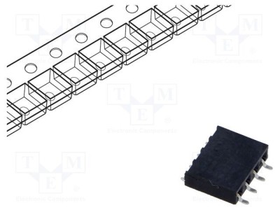 Conector şiruri pini mamă SAMTEC 4 PIN 2,54mm aurit SMT soclu rolă foto