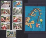Anguilla 1981 - Disney, Crăciun, desene animate, serie si colita neuzata