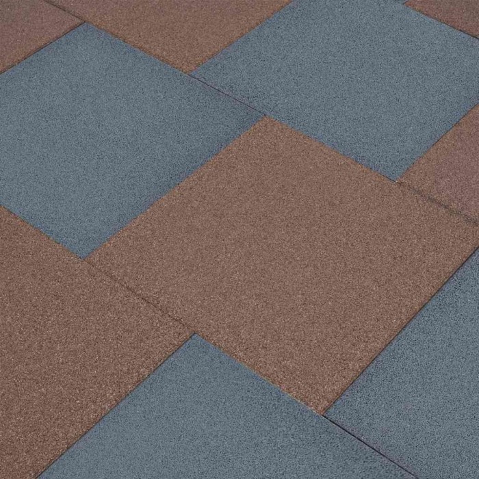 vidaXL Plăci de protecție la cădere 18 buc, gri, 50x50x3 cm, cauciuc