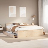 VidaXL Cadru de pat fără saltea/cu tăblie, 200x200 cm, lemn masiv pin