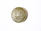 Rara! Republica Dominicana 10 centavos 1963 argint cu patina deosebita,moneda comemorativa:100 ani de la restaurarea republicii,diametru=18 mm