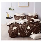 Lenjerie pat dublu,bumbac finet,6 piese,cearceaf cu elastic 180x200cm, cearceaf pilota 200x230cm, 2 fete de perna 50x70, 2 fete de perna 70x70-A1136