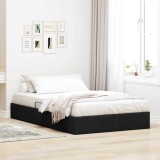 vidaXL Pat cu storage cu headboard Negru 120 x 200 cm țesătură 3370000