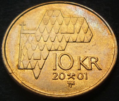Moneda 10 COROANE - NORVEGIA, anul 2001 *Cod 1504 B foto