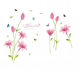 Cumpara ieftin Sticker decorativ, Flori roz, 160 cm, 743STK