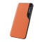 Husa tip carte, din piele ecologica compatibila cu iPhone 12 Mini - Orange