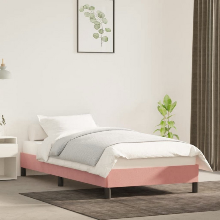 vidaXL Cadru de pat, roz, 80x200 cm, catifea