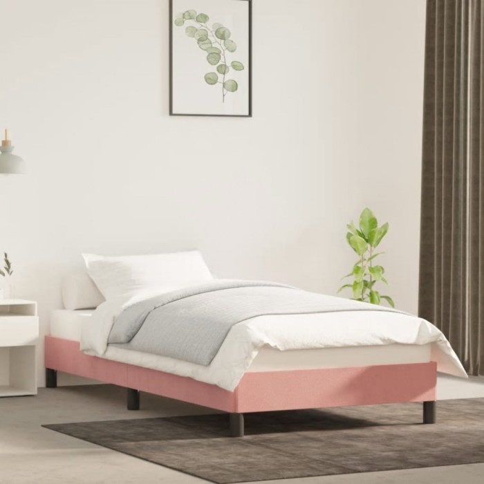 vidaXL Cadru de pat, roz, 90x190 cm, catifea 346951