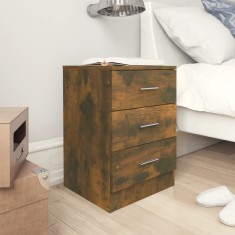 Gossi noptiere, 2 buc., stejar fumuriu, 38x35x56 cm, lemn prelucrat