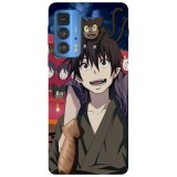 Husa compatibila cu Motorola Moto G22 model Rin and Kuro Blue Exorcist, Silicon, TPU, Viceversa, Transparent, Carcasa