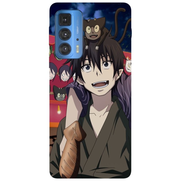 Husa compatibila cu Motorola Edge 20 model Rin and Kuro Blue Exorcist, Silicon, TPU, Viceversa