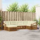 vidaXL Set de canapele de exterior cu pernă 6 pcs Natural și Crem 3373755
