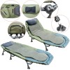 Pat Pliant Camping Baracuda HYB011, 2 Saltele (Oxford+Fleece), 6 Picioare Reglabile, Spatar Reglabil, Buzunare