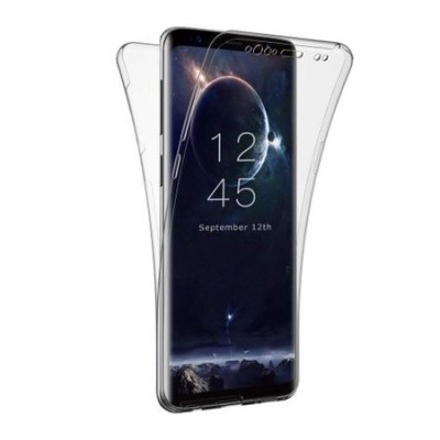 Husa Full TPU 360&amp;deg; (fata + spate) pentru Samsung Galaxy S9, Gri Transparent foto