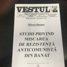 Studii privind mișcarea de rezistență anticomunistă din Banat