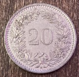 C50 - Moneda foarte veche - Elvetia - 20 rappen - 1989