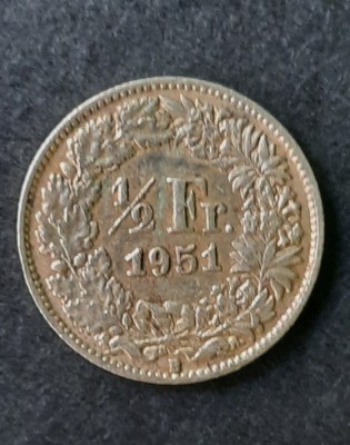 1/2 Franc 1951, Elvetia - A 3308 foto