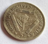 385. Moneda Africa de Sud 3 pence 1952 (argint 0.500)
