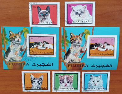 FUJEIRA 1970-&amp;#039;&amp;#039;FAUNA de casa-Rase de PISICI&amp;#039;&amp;#039; -Set5v+2Colite-: D si Nedant-scan foto