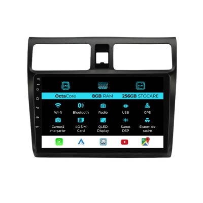 Navigatie Dedicata Suzuki Swift (2003-2010), 10Inch, 8Gb Ram, 256Gb Stocare, Carplay foto