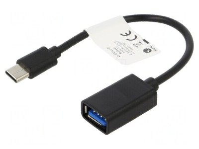 Cablu adaptor USB 2.0 A la C 0,15m nichelat foto