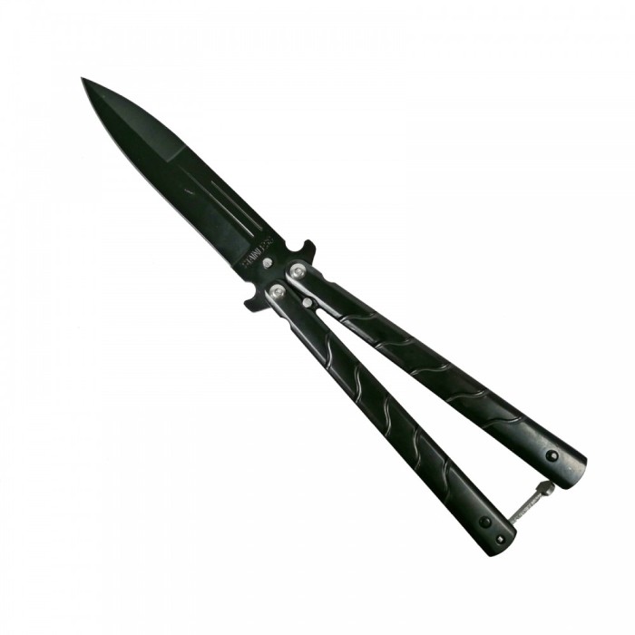 Cutit-Briceag, tip fluture, otel inoxidabil, negru, Ninja, 22.5 cm