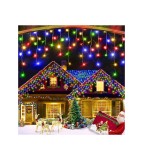 Instalație Crăciun Turturi 12m, 300 LED, 8 jocuri, Multicolor