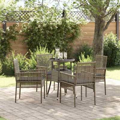 vidaXL Set de masă pentru grădină 5 pcs Gri Rattan poli 3334946 foto