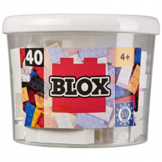 Set cuburi de constructie de plastic Blox, 40 piese albe