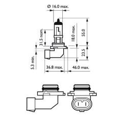 Bec Far Hb4 12V P22d 51W (Cutie) Vision Philips 95235 9006PRC1 foto
