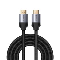 CABLU video Baseus Enjoyment, HDMI (T) la HDMI (T), rezolutie maxima 4K UHD (3840 x 2160) la 60 Hz, conectori auriti, braided, 3m, gri &amp;quot;CAKSX-D0G&amp;quot; (ti foto